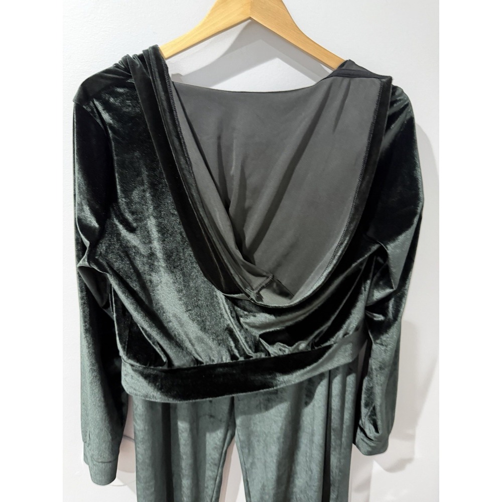 VtG Y2K PINK Victoria's Secret Velour Sweatsuit Set Black Hoodie Sz S Pants Sz M - Picture 10 of 11
